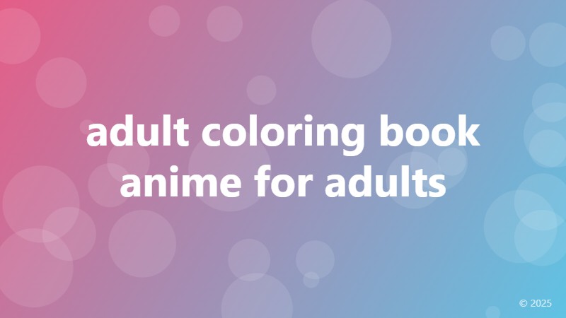 adult coloring book anime for adults