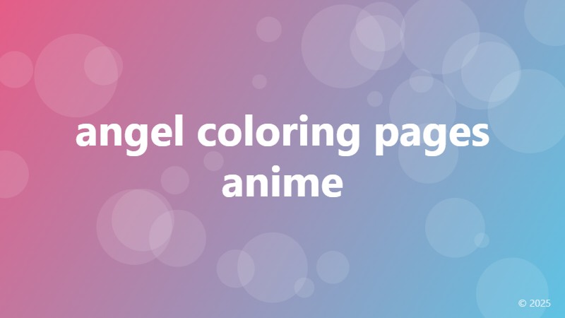 angel coloring pages anime