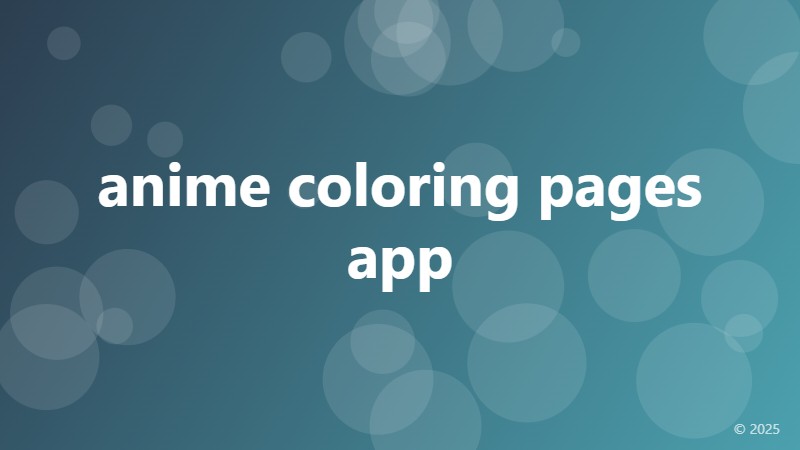 anime coloring pages app