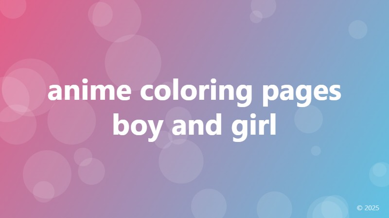 anime coloring pages boy and girl