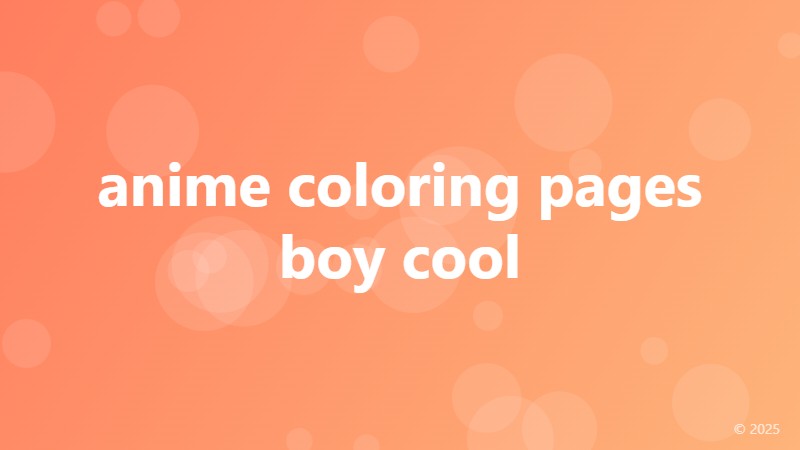 anime coloring pages boy cool