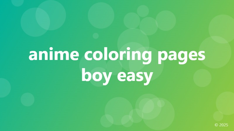 anime coloring pages boy easy