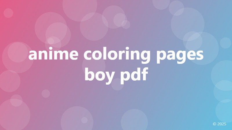 anime coloring pages boy pdf