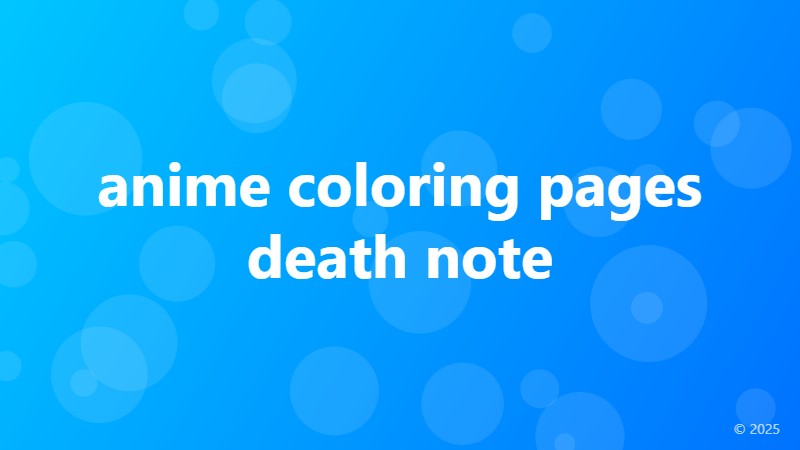anime coloring pages death note