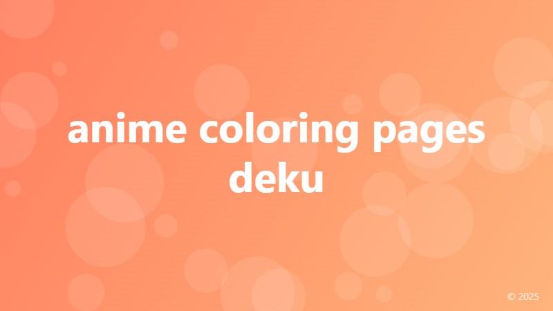 anime coloring pages deku