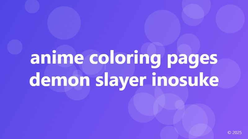 anime coloring pages demon slayer inosuke