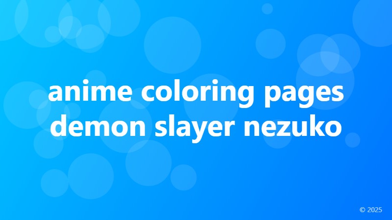 anime coloring pages demon slayer nezuko