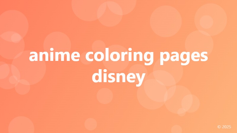 anime coloring pages disney