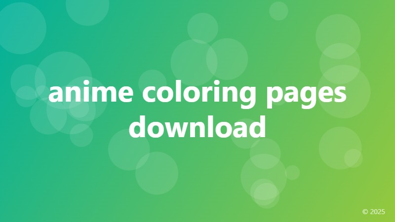 anime coloring pages download