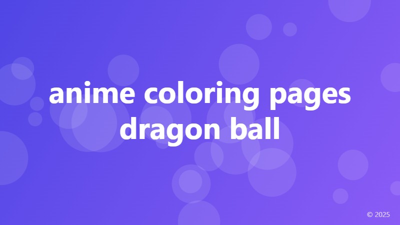 anime coloring pages dragon ball