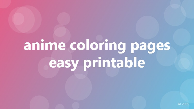 anime coloring pages easy printable