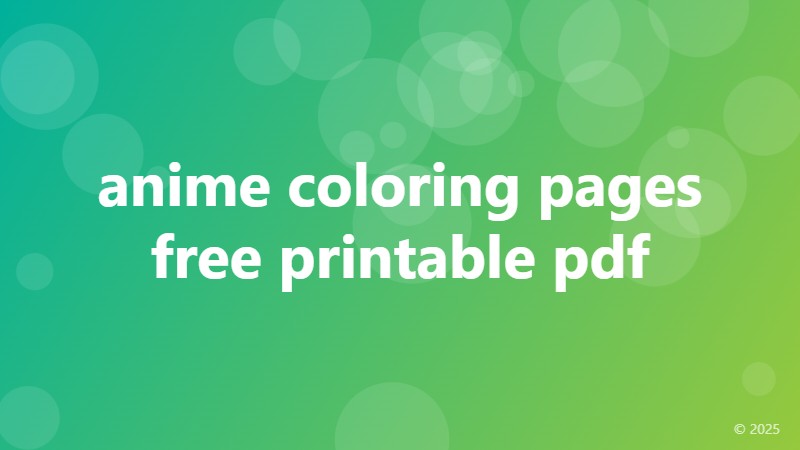 anime coloring pages free printable pdf