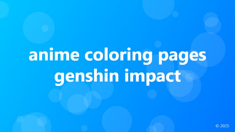 anime coloring pages genshin impact