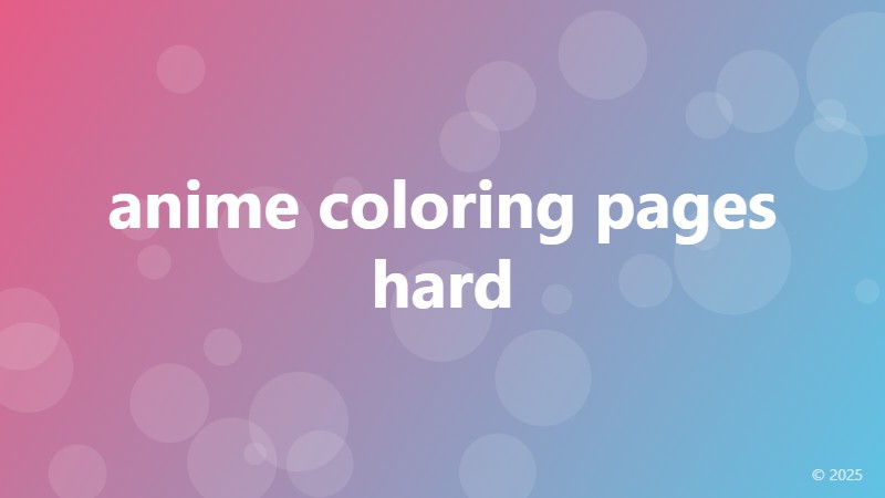 anime coloring pages hard