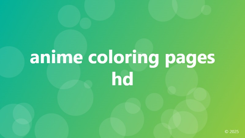 anime coloring pages hd