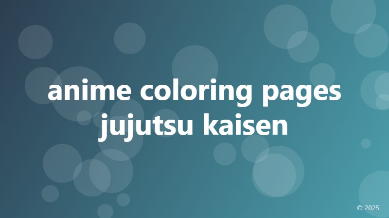 anime coloring pages jujutsu kaisen