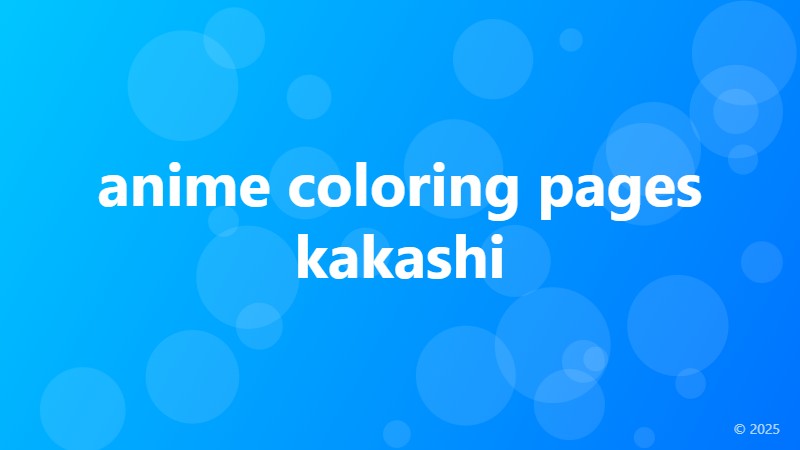 anime coloring pages kakashi