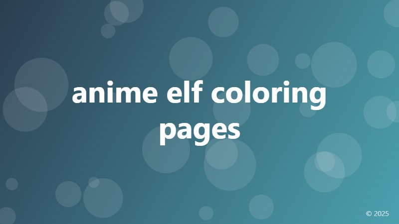 anime elf coloring pages