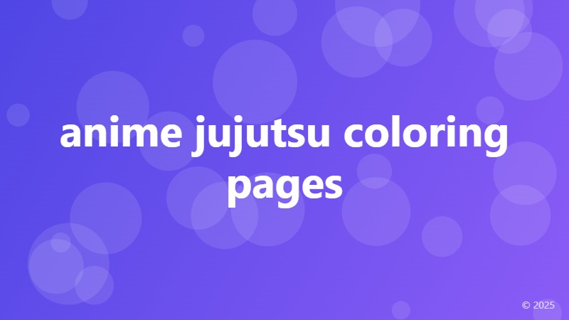 anime jujutsu coloring pages