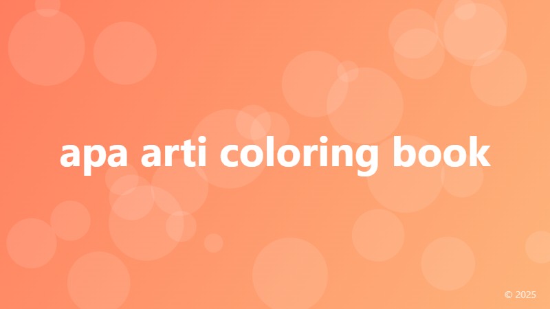 apa arti coloring book