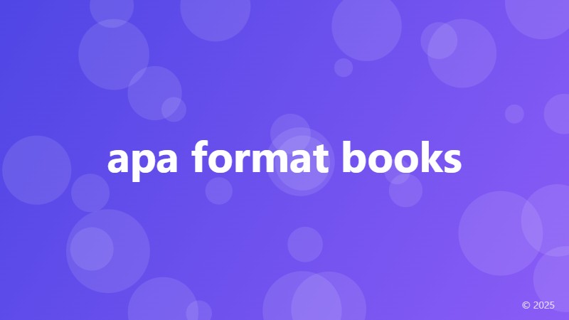 apa format books