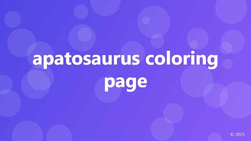 apatosaurus coloring page