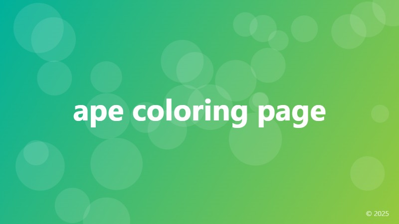 ape coloring page