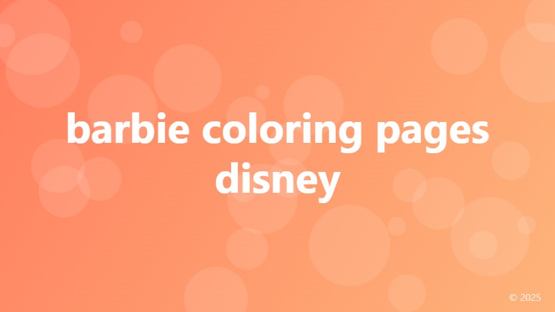 barbie coloring pages disney
