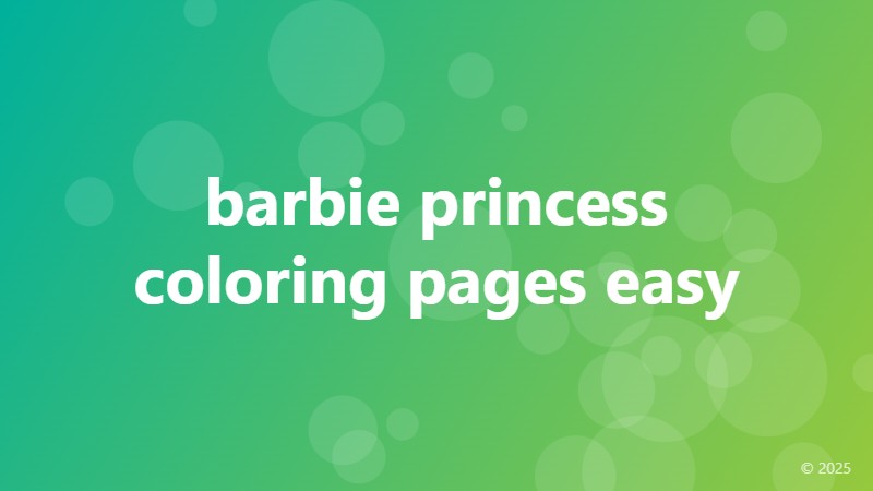 barbie princess coloring pages easy