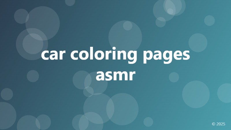 car coloring pages asmr