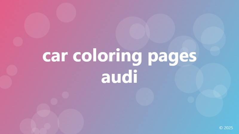 car coloring pages audi