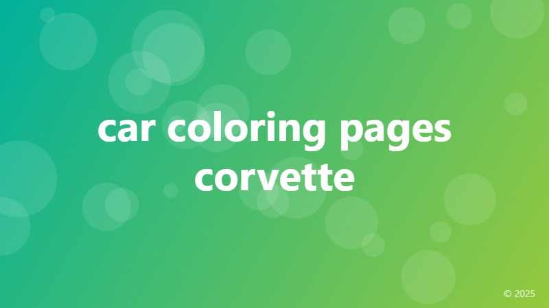 car coloring pages corvette