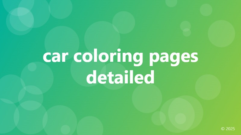 car coloring pages detailed