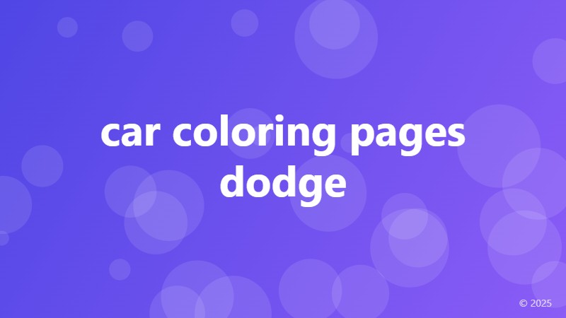 car coloring pages dodge