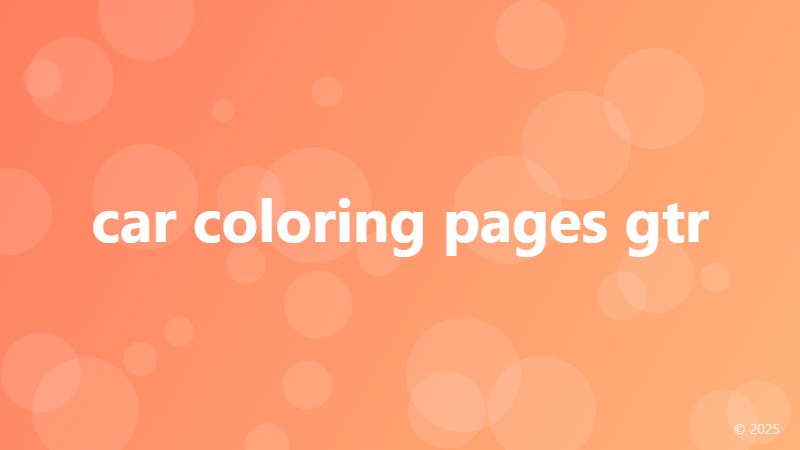 car coloring pages gtr