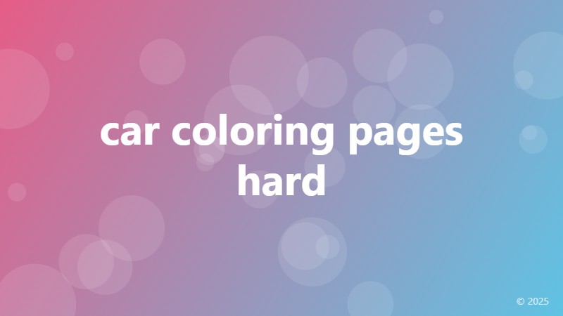 car coloring pages hard