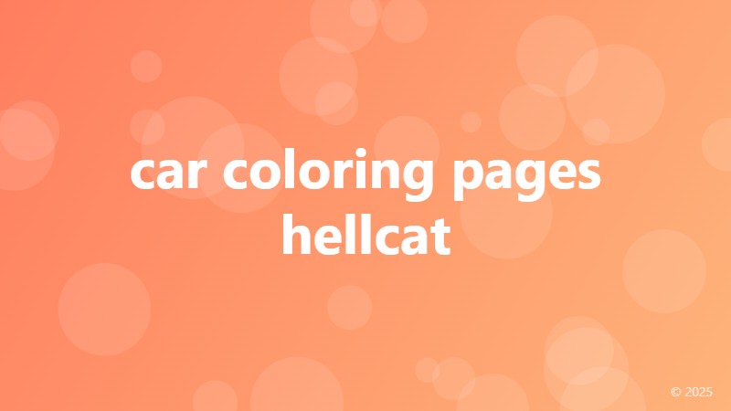 car coloring pages hellcat