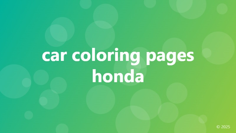 car coloring pages honda
