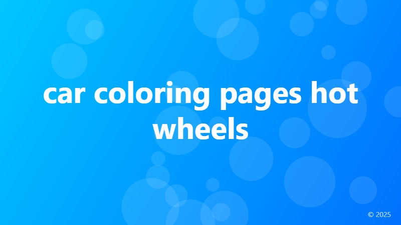 car coloring pages hot wheels