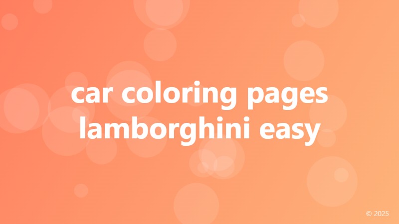 car coloring pages lamborghini easy