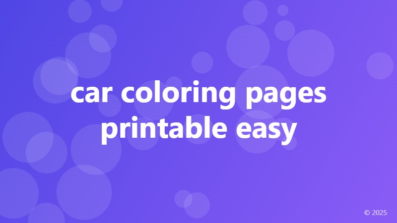 car coloring pages printable easy