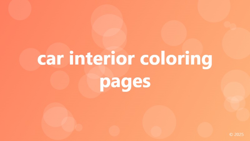 car interior coloring pages