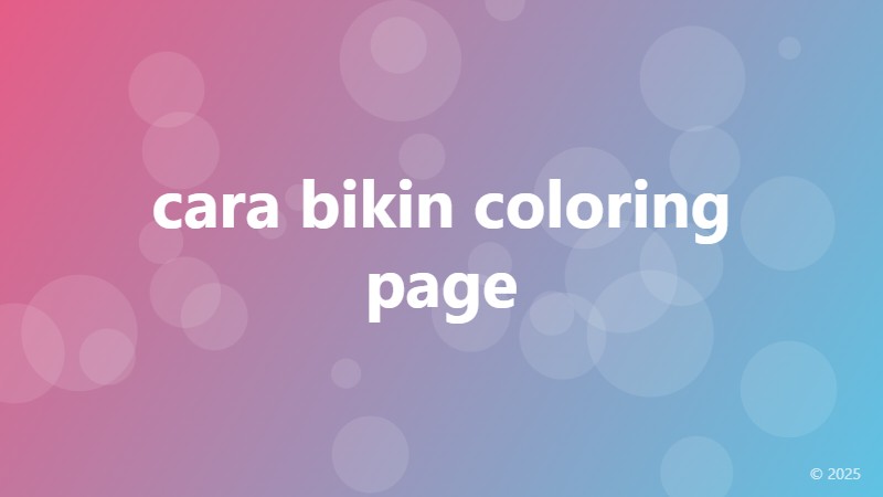 cara bikin coloring page