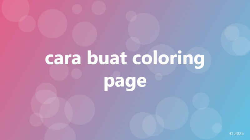 cara buat coloring page