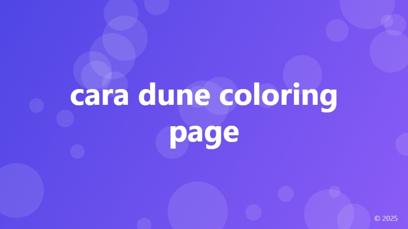 cara dune coloring page
