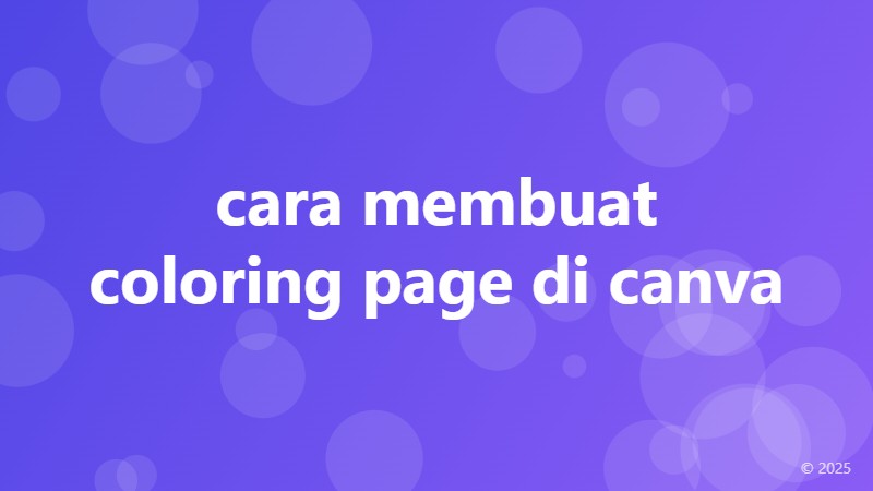 cara membuat coloring page di canva