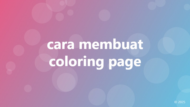cara membuat coloring page