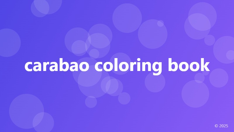 carabao coloring book