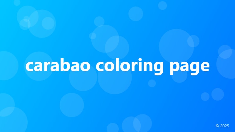 carabao coloring page