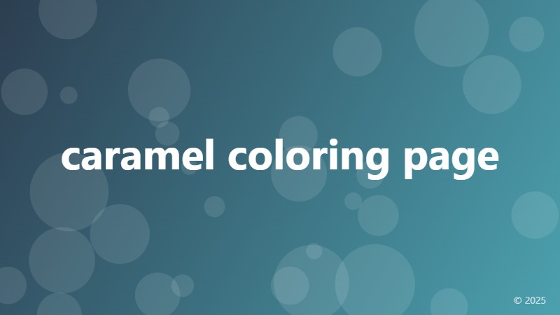 caramel coloring page